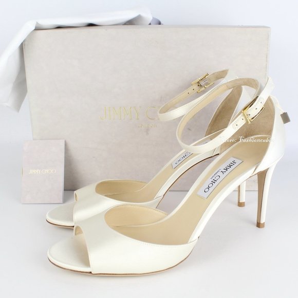 NEW JIMMY CHOO Annie 85 Satin Sandals - Picture 1 of 16